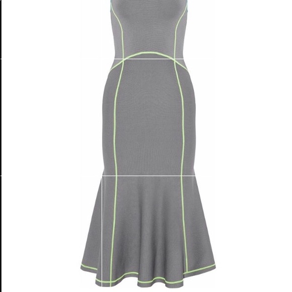 ❌SOLD❌ALEXANDER WANG Gray Midi Cutout Flared Dress - Picture 5 of 8